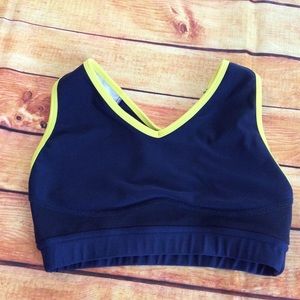 Nike Dri Fit Blue/Yellow Razorback Sports Bra Sz S